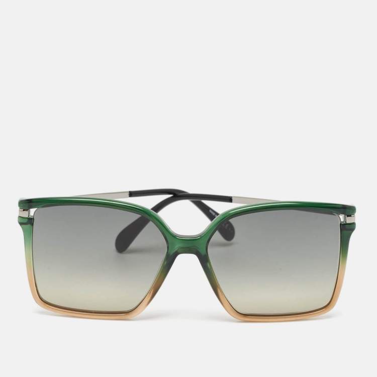 Pre Owned Givenchy Green Gradient GV 7130/S Oversized Sunglasses
