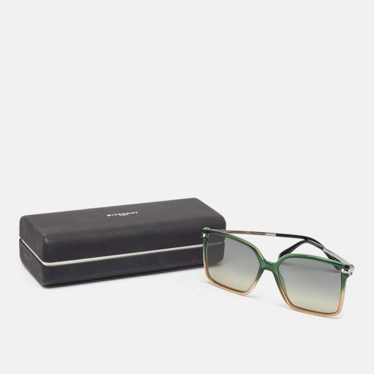 Pre Owned Givenchy Green Gradient GV 7130/S Oversized Sunglasses