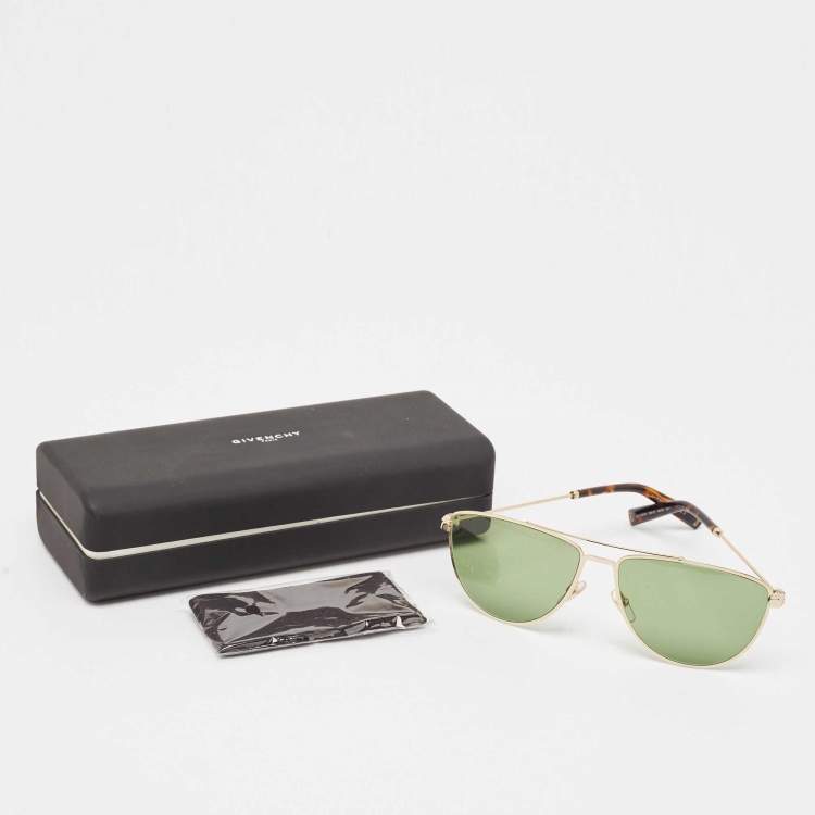 Pre Owned Givenchy Black/Gold GV7157/S Aviator Sunglasses