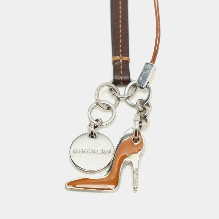 Pre Owned Givenchy Brown Leather Cell Phone Charm