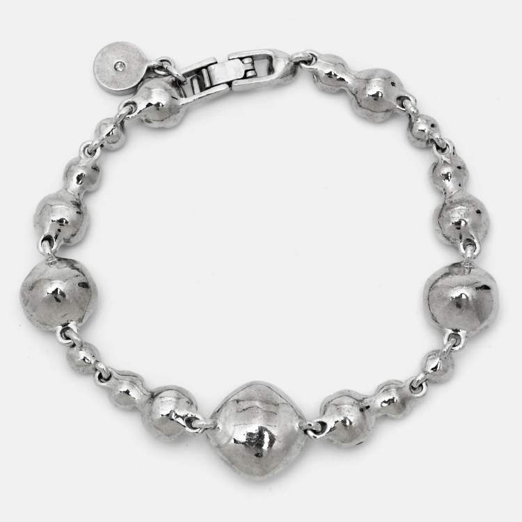 Pre Owned Givenchy Crystals Silver Tone Bracelet