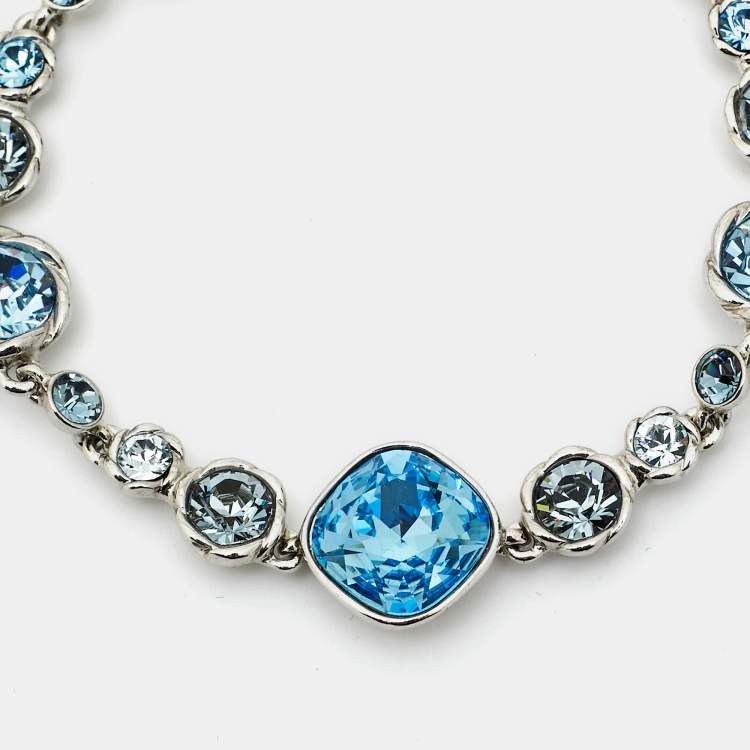 Pre Owned Givenchy Crystals Silver Tone Bracelet