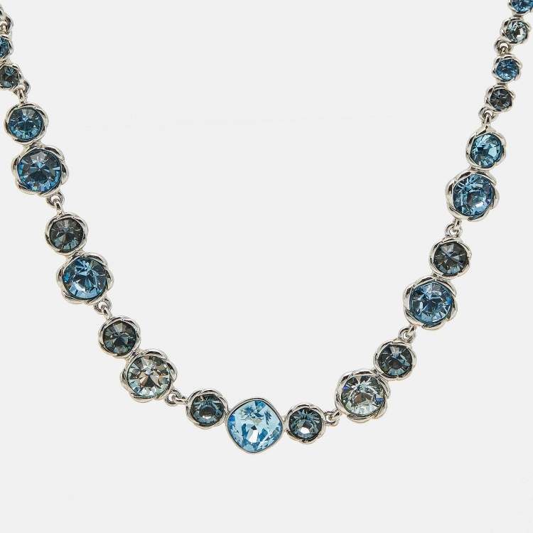 Pre Owned Givenchy Crystals Silver Tone Necklace