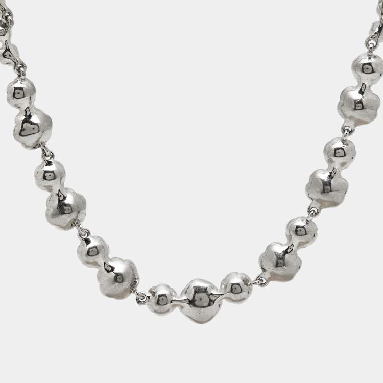 Pre Owned Givenchy Crystals Silver Tone Necklace