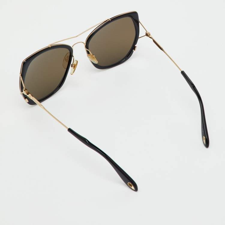 Pre Owned Givenchy Black/Gold Tone GV7031/S Cat Eye Sunglasses