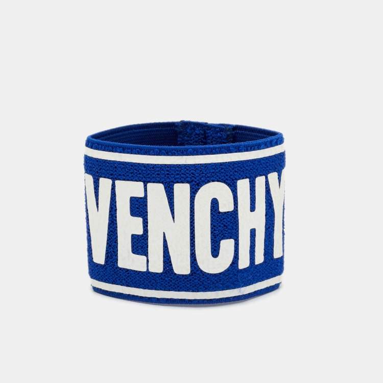 مملوكة مسبقًا Givenchy Blue Logo Stretch Terry Sport Wristband