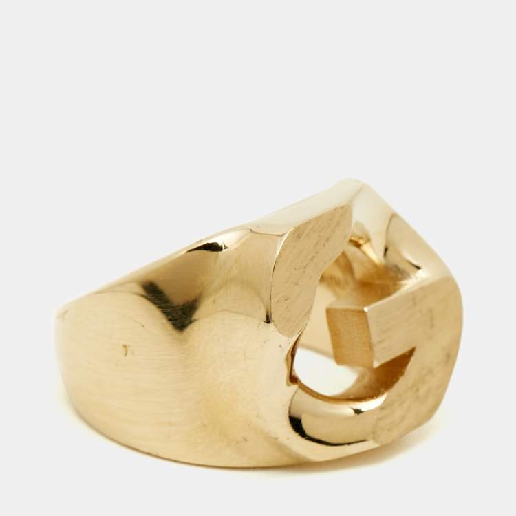 Pre Owned Givenchy Gold Tone Ring Size 52