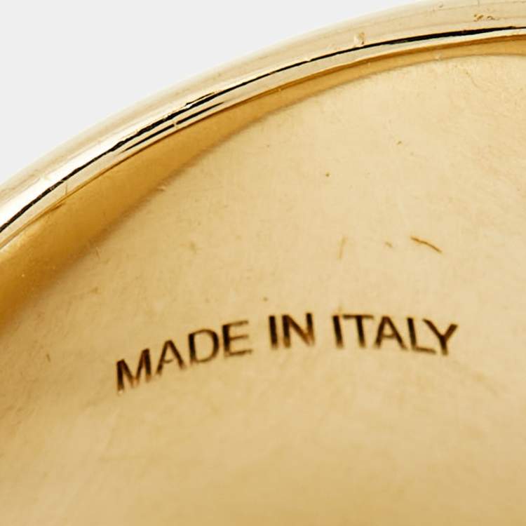 Pre Owned Givenchy Gold Tone Ring Size 52