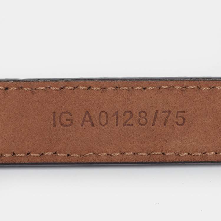 Pre Owned Givenchy Chain Detail Slim 75 CM Belt Black Leather