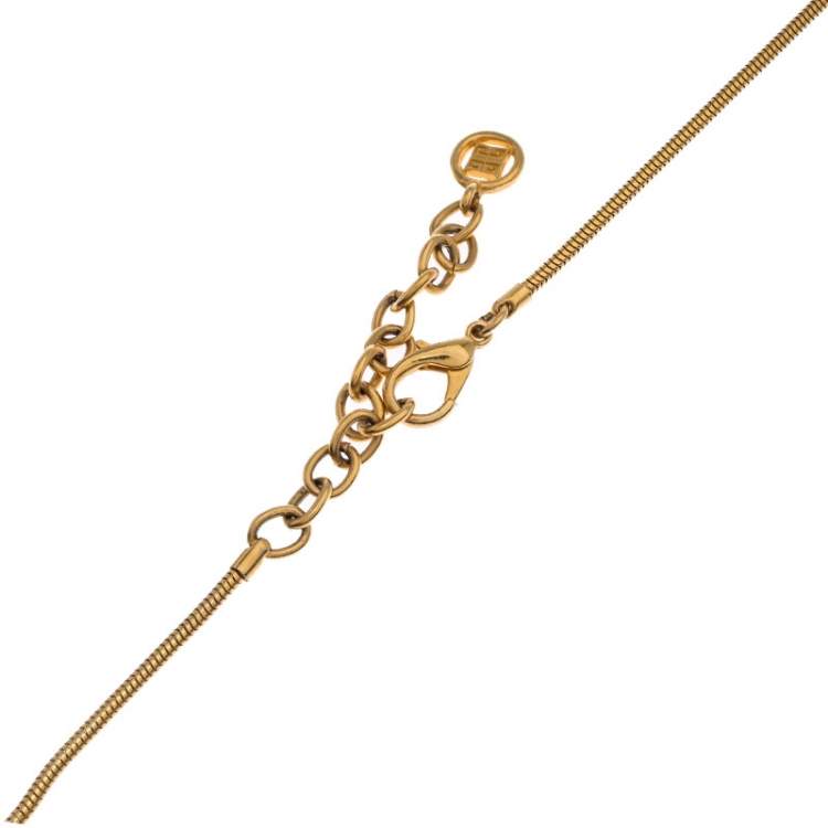 Pre Owned Givenchy Gold Tone Heart Pendant Necklace