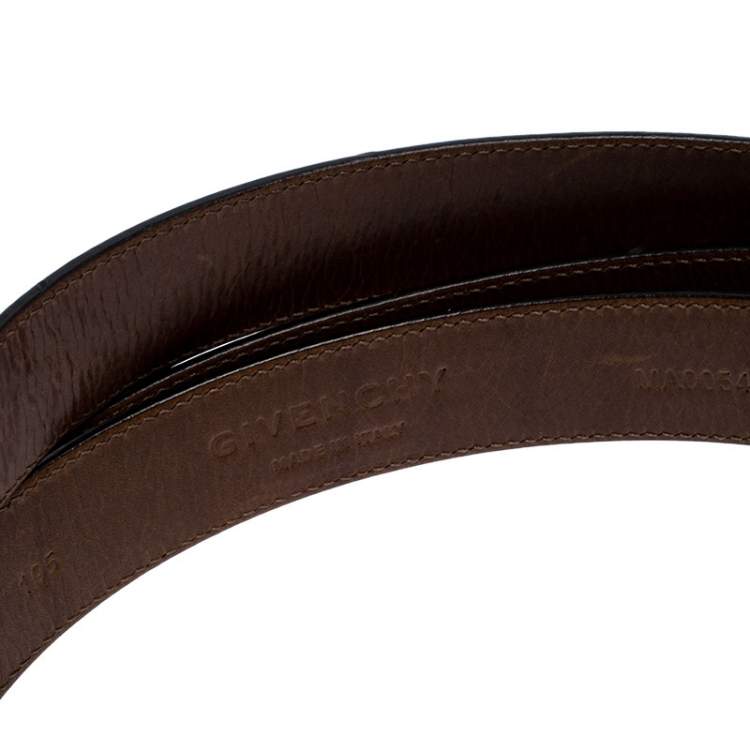 Pre Owned Givenchy Brown Leather Tassel Double Wrap Buckle Belt 195CM