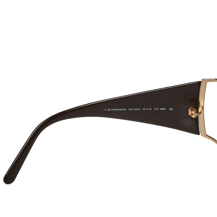 Pre Owned Givenchy Brown Floral Crystal Embellished/Brown Gradient SGV 364S Limited Edition Oversized Sunglasses