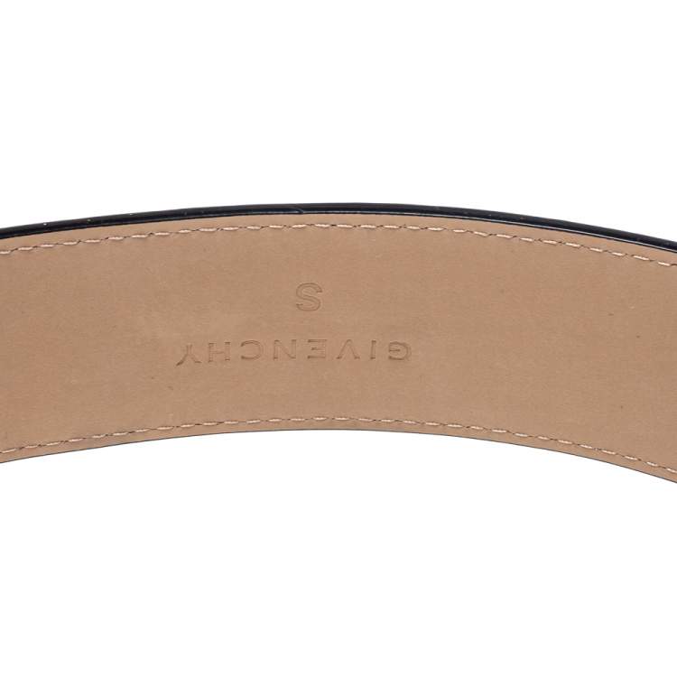 Pre Owned Givenchy Black Crinkled Leather Belt 80CM
