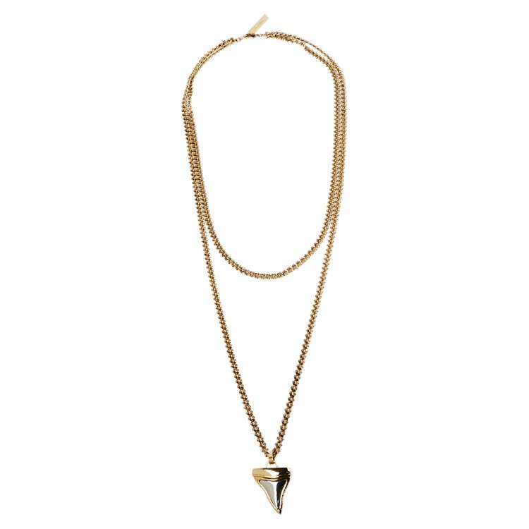 Pre Owned Givenchy Small Shark Tooth Double Layered Necklace