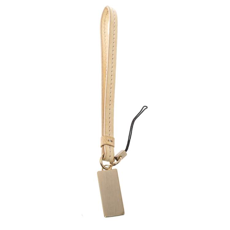 Pre Owned Givenchy Beige Leather Cell Phone Charm