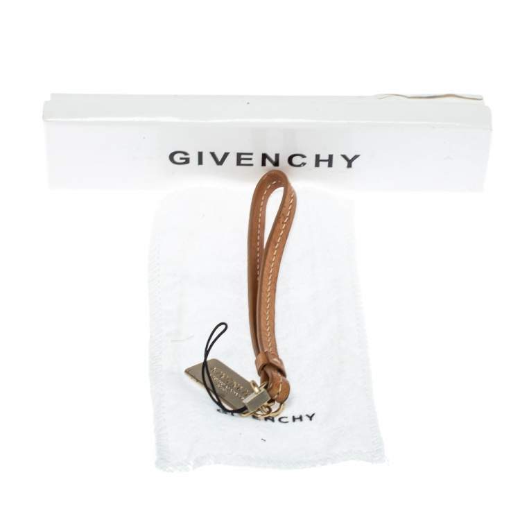 Pre Owned Givenchy Brown Leather Cell Phone Charm