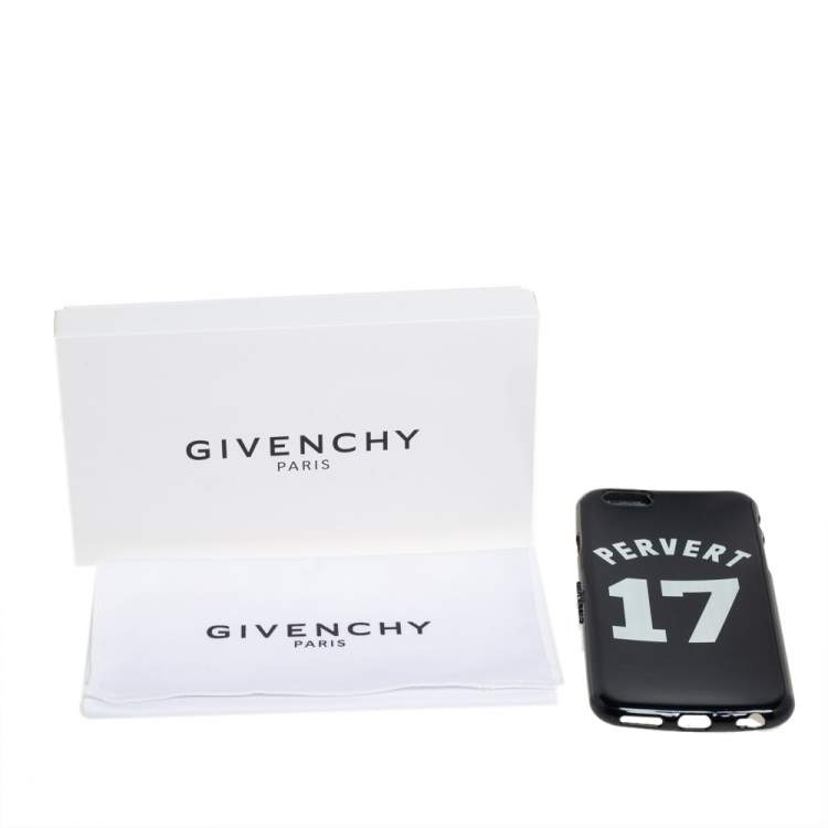 Pre Owned Givenchy Black Plastic Pervert 17 Print iPhone 6 Case