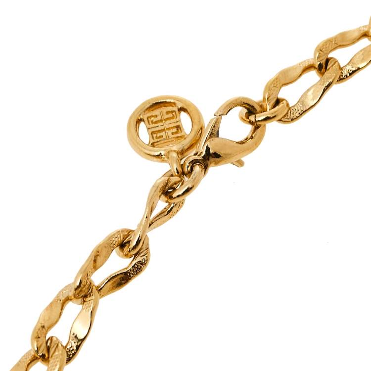 Pre Owned Givenchy Vintage Gold Tone Chain Link Necklace