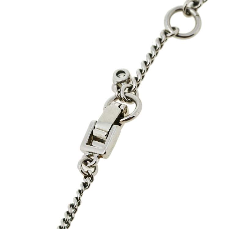 Pre Owned Givenchy Crystal Silver Tone Collar Necklace 