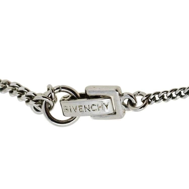 Pre Owned Givenchy Crystal Silver Tone Collar Necklace 