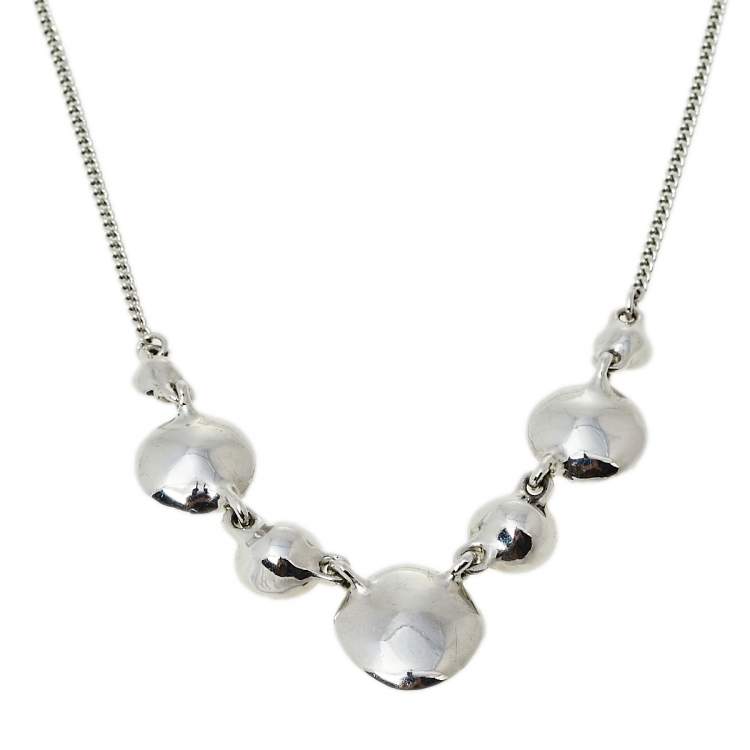 Pre Owned Givenchy Crystal Silver Tone Collar Necklace 