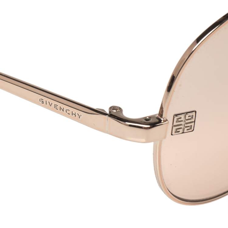 Pre Owned Givenchy Purple Acetate Gold Tone Metal SGV464 Gradient Aviators Sunglasses