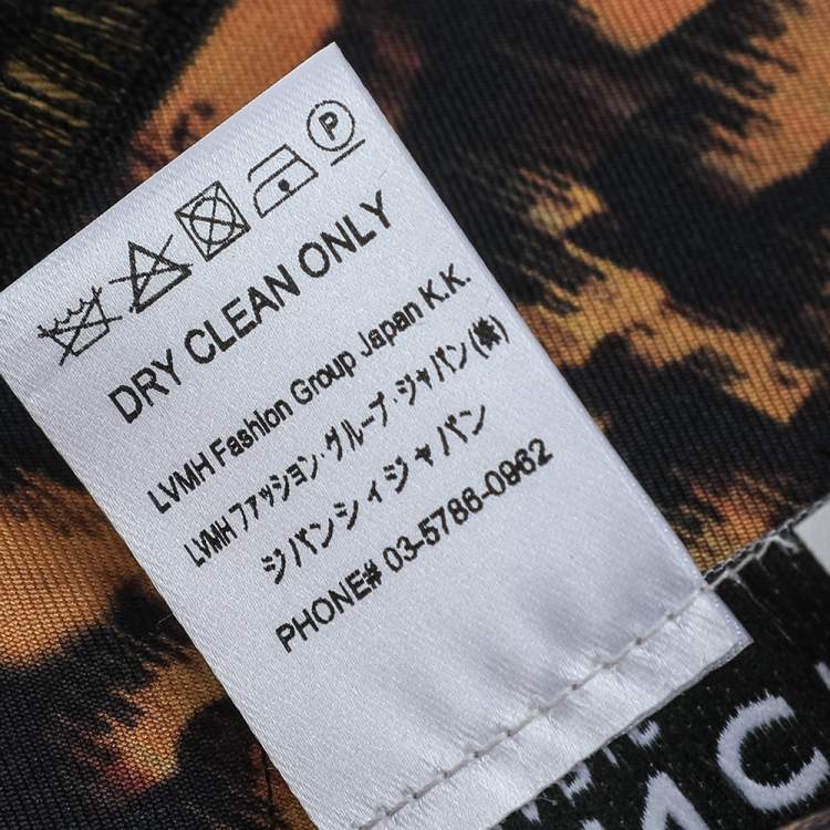 Pre Owned Givenchy Black & Yellow Animal Print Silk Scarf