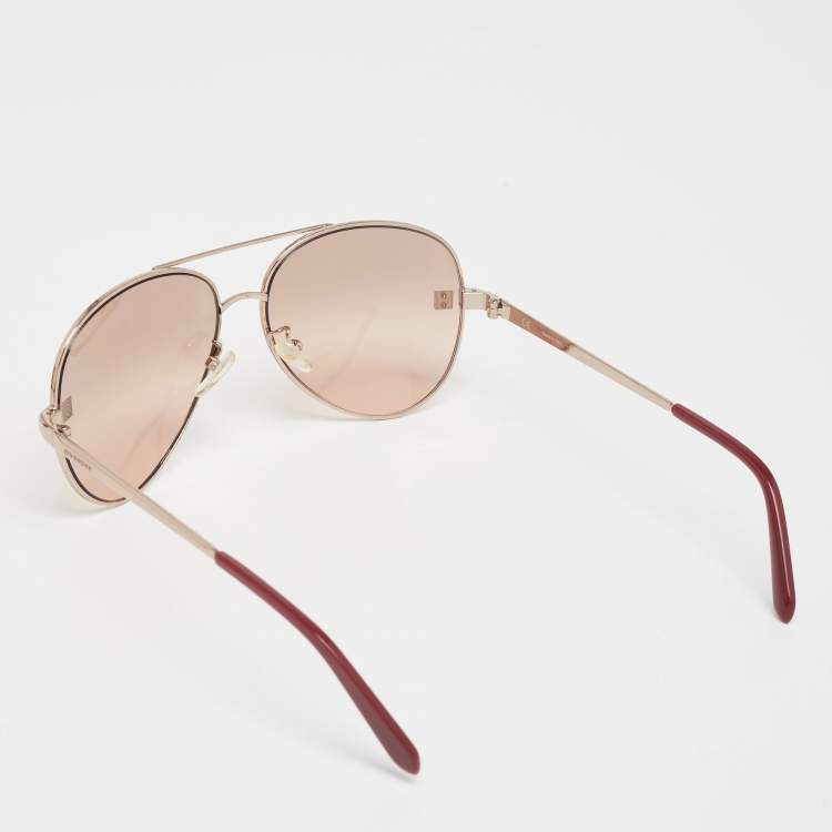 Pre Owned Givenchy Red SGV464 Aviator Gladiator Sunglasses