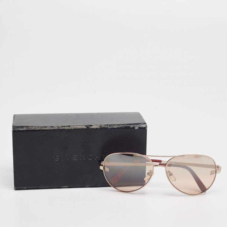 Pre Owned Givenchy Red SGV464 Aviator Gladiator Sunglasses