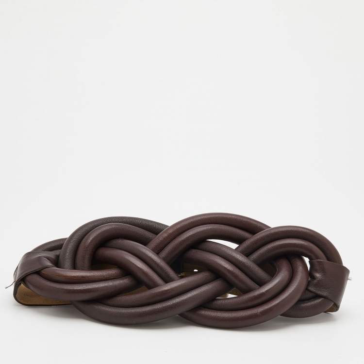 Pre Owned Givenchy Brown Leather Waist Belt M