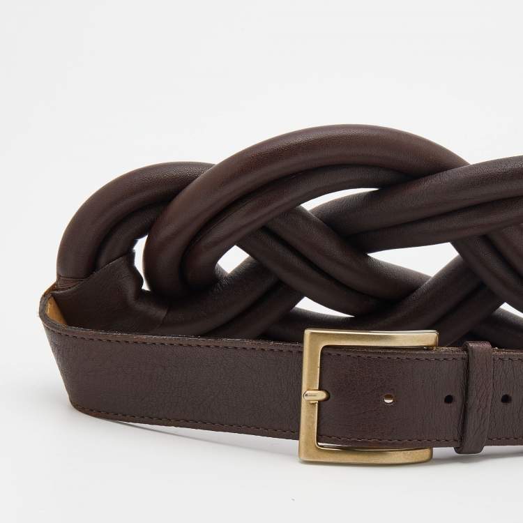 Pre Owned Givenchy Brown Leather Waist Belt M