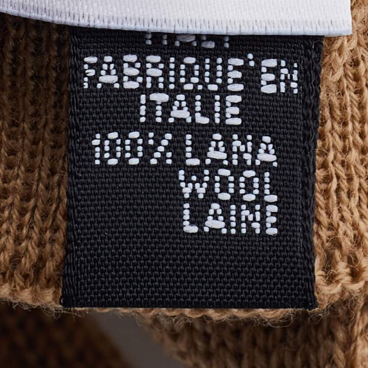 Pre Owned Givenchy Beige Wool Knit Gloves 