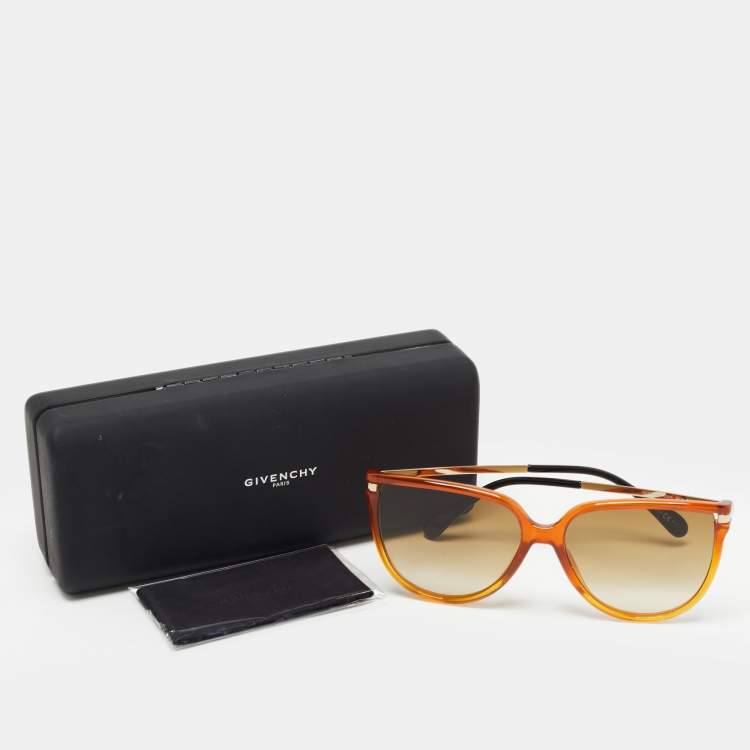 Pre Owned Givenchy Orange GV7131/G/S Crystal Frame Cat Eye Sunglasses