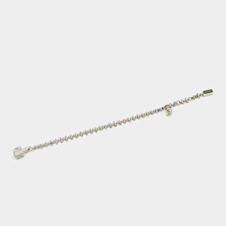 Pre Owned Givenchy  4G Crystal Silver Tone Bracelet