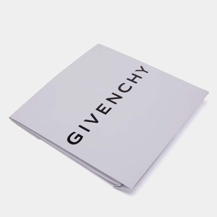 Pre Owned Givenchy Blue Logo Printed Silk Square Scarf