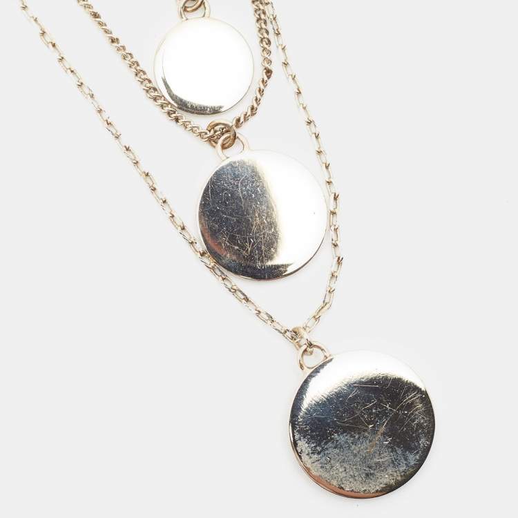 Pre Owned Givenchy Gold Tone Multi Strand Necklace