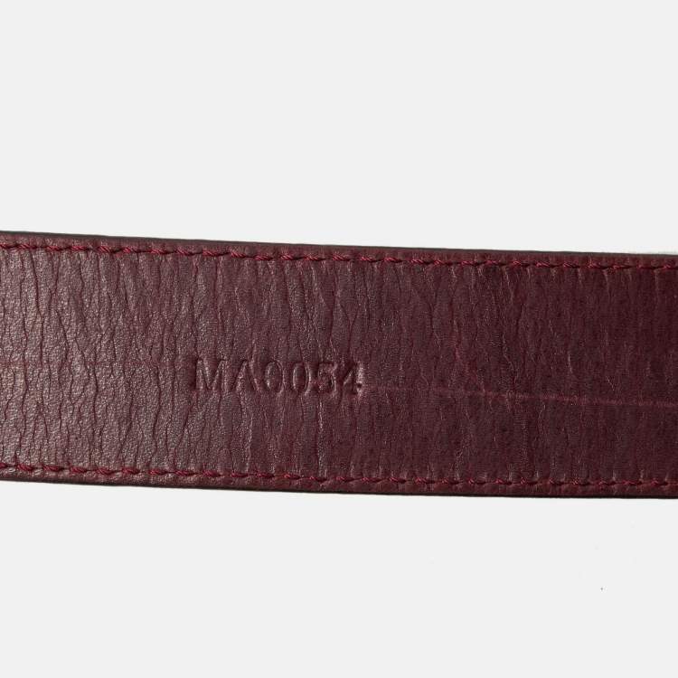 Pre Owned Givenchy Burgundy Leather Tassel Double Wrap Buckle Belt 195CM