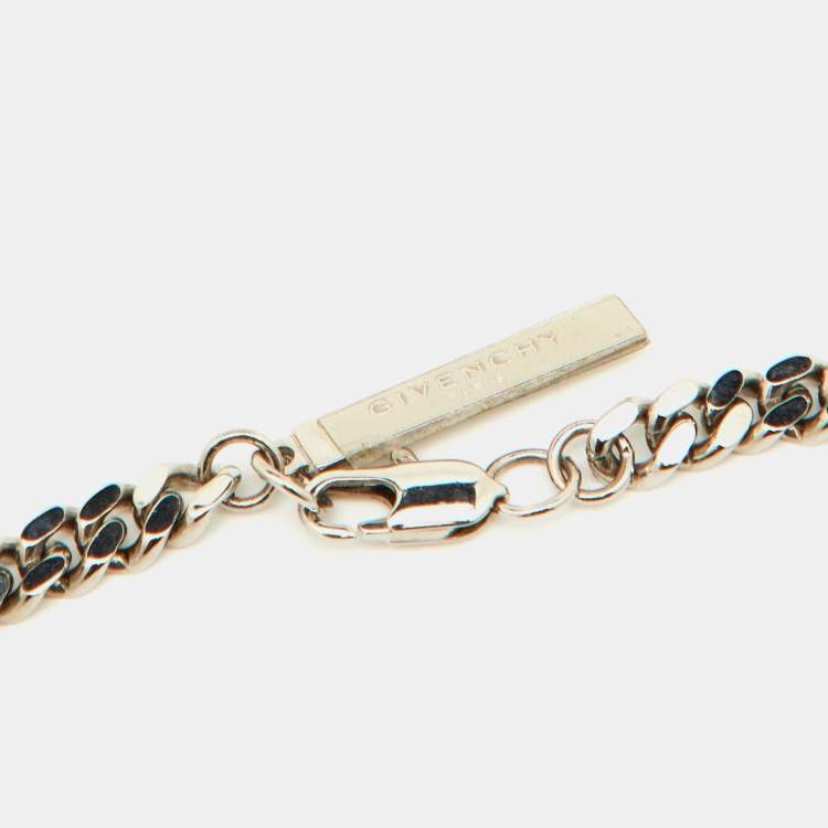 Pre Owned Givenchy Two Tone Multi Ring Long Chain Necklace