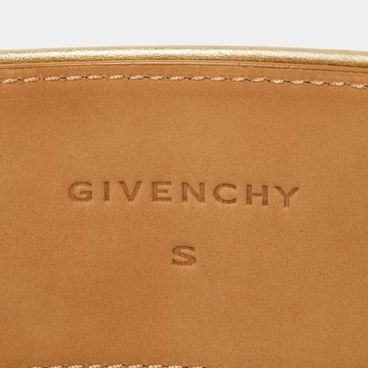 Pre Owned Givenchy Metallic Gold Leather Wide Waist Belt S
