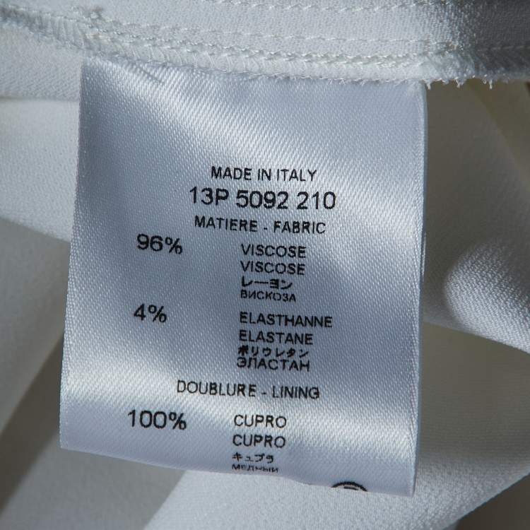 Pre Owned Givenchy Off-White Crepe High Waist Tapered Leg Pants M