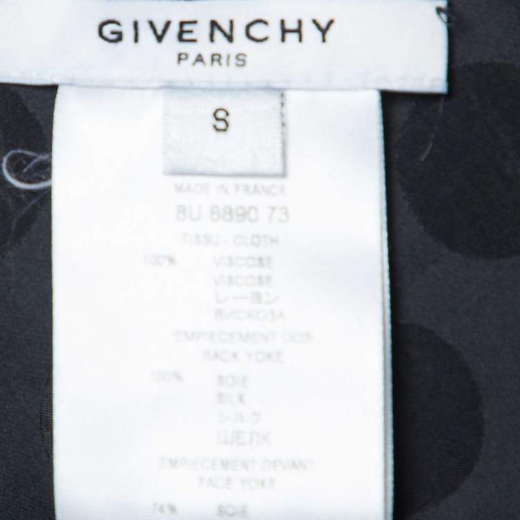 Pre Owned Givenchy Black Jersey and Silk Grommet Detail Asymmetric Top S
