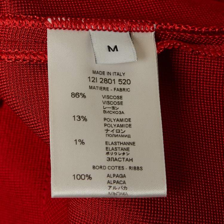 Pre Owned Givenchy Red Stretch knit Flared Midi Dress M