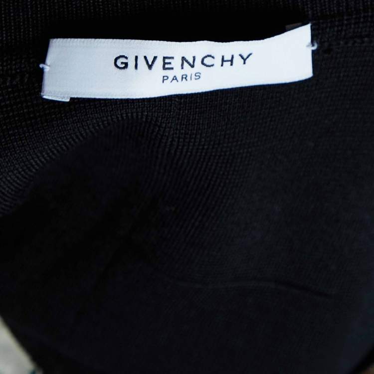 Pre Owned Givenchy Black Printed Silk & Wool Sleeveless Tunic S