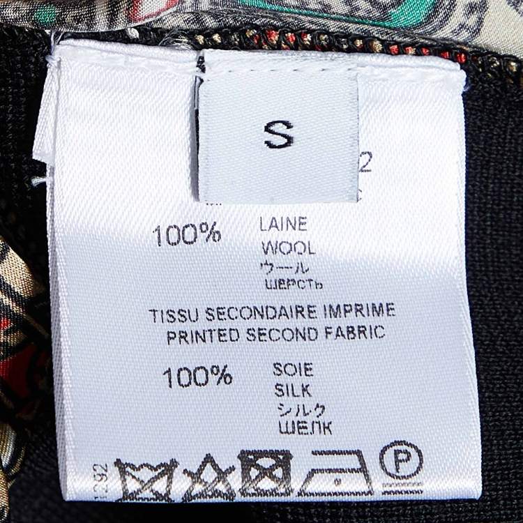 Pre Owned Givenchy Black Printed Silk & Wool Sleeveless Tunic S
