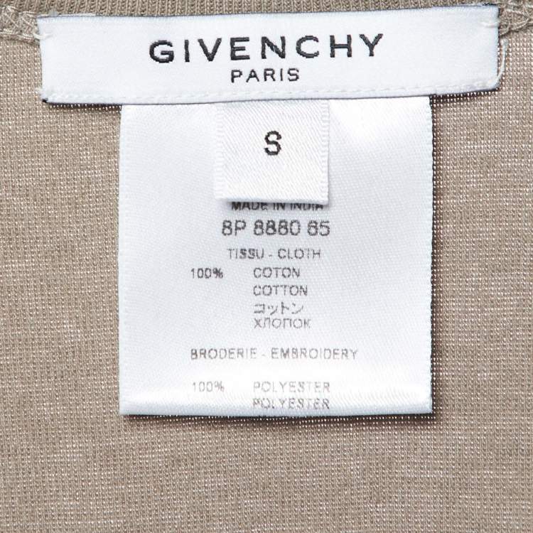 Pre Owned Givenchy Greige Cotton Ruffled Detail Tank Top S