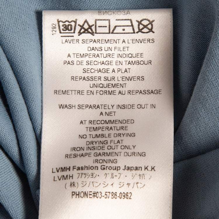 Pre Owned Givenchy Blue Signature Embroidered Cotton T-Shirt XS