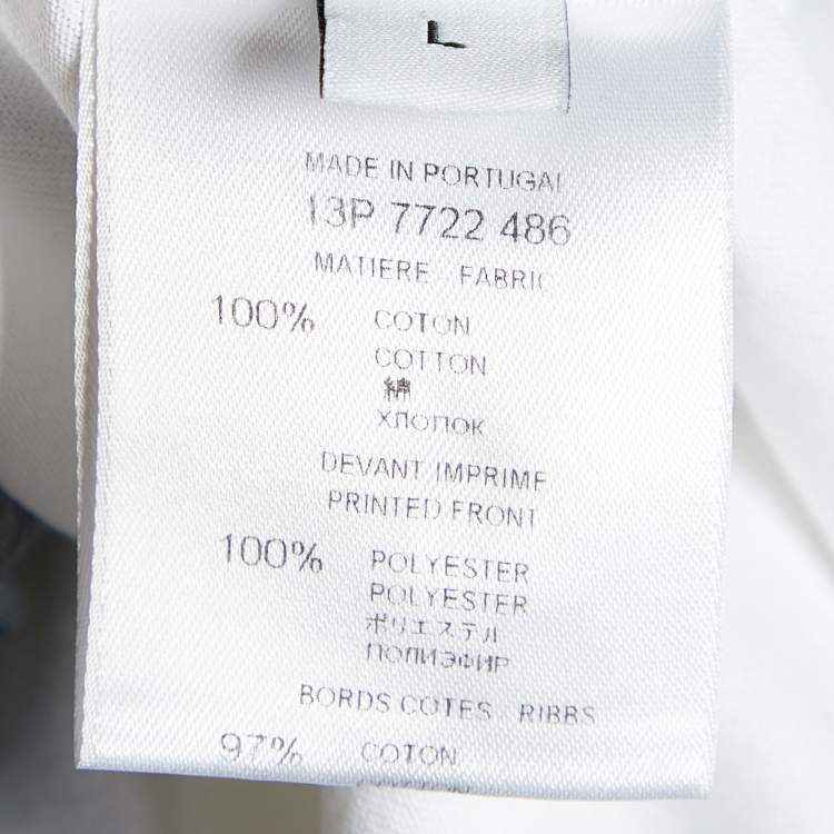 Pre Owned Givenchy White Printed Cotton Knit Round Neck T-Shirt L