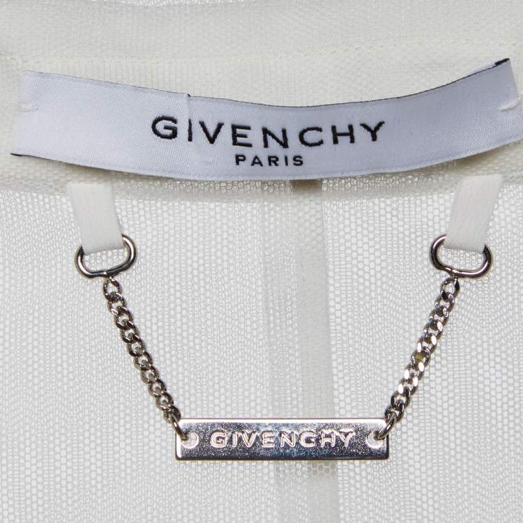 Pre Owned Givenchy White Mesh Sleeveless Jacket S
