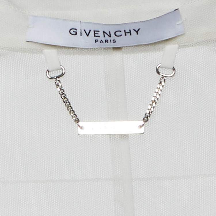 Pre Owned Givenchy White Mesh Sleeveless Jacket S