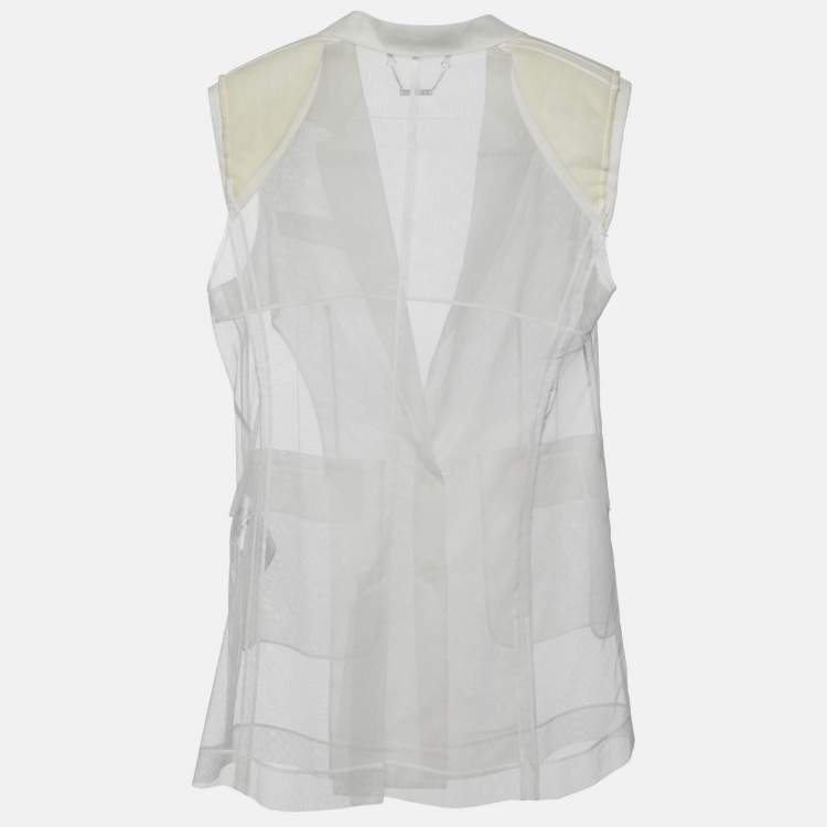 Pre Owned Givenchy White Mesh Sleeveless Jacket S